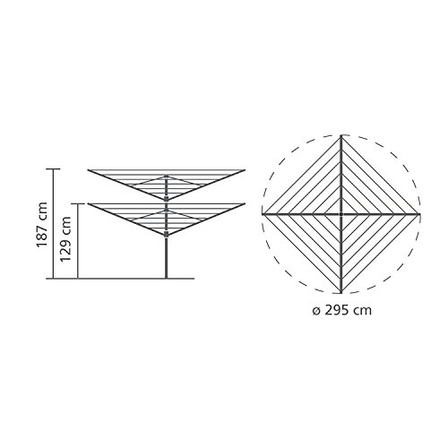 Brabantia Lift-O-Matic Rotary Dryer Clothes Line - 164 feet, 310942