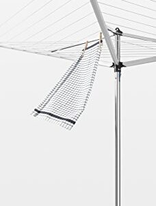 Brabantia Topspinner Outdoor 4 Arm Spinning Clothesline Rotating, Folding Clothes Drying Rack + Ground Spike, 164 Feet, Metallic Gray