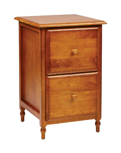 OSP Home Furnishings Knob Hill Collection Office File Cabinet, Antique Cherry Finish