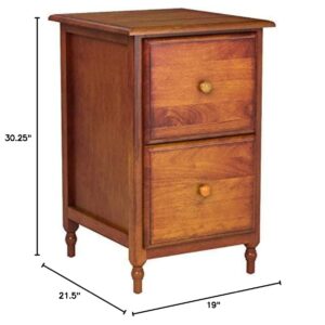 OSP Home Furnishings Knob Hill Collection Office File Cabinet, Antique Cherry Finish