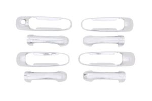 auto ventshade 685209 chrome door handle covers w/o passenger keyhole, 4-door set for 2002-2008 dodge ram 1500, 2002-2010 ram 2500 & 3500, 2004-2008 durango, 2005-2008 dakota, 2002-2006 jeep liberty