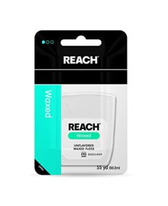 reach waxed dental floss, unflavored, 55 yard (pack of 12)