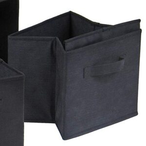 Winsome Capri Set Of 6 Foldable Black Fabric Baskets, 6 small,