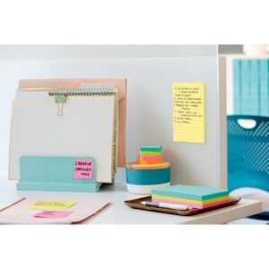 Post-it Super Sticky Notes, 4x6 in, 5 Pads, 2x the Sticking Power, Canary Yellow, Recyclable (660-5SSCY)