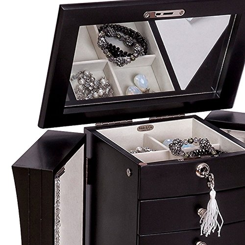 Mele & Co. Layla Java Finish Modern Wood Jewelry Chest