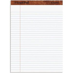tops the legal pad writing pads, 8-1/2 x 11-3/4, legal rule, 50 sheets, 12 pack (7533)