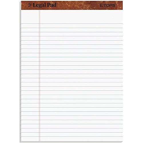 TOPS The Legal Pad Writing Pads, 8-1/2 x 11-3/4, Legal Rule, 50 Sheets, 12 Pack (7533)