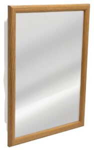 zenith k268 oak framed medicine cabinet, 14.5″ x 21.75″ x 4.5″