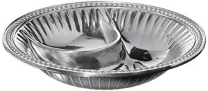 wilton armetale flutes and pearls small round chip and dip server, 11-inch