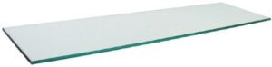 10″ x 36″ rectangle 3/8″ tempered clear glass shelf
