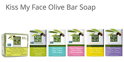 Kiss My Face Pure Olive Oil Soap with Aloe Vera, Moisturizing Bar Soap, 8 oz Bars, Olive & Aloe, 64 Ounce (Pack of 8)