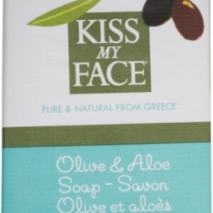 Kiss My Face Pure Olive Oil Soap with Aloe Vera, Moisturizing Bar Soap, 8 oz Bars, Olive & Aloe, 64 Ounce (Pack of 8)