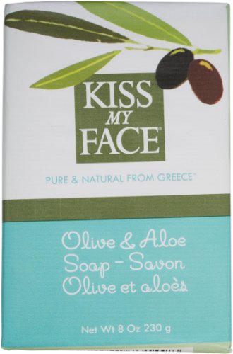 Kiss My Face Pure Olive Oil Soap with Aloe Vera, Moisturizing Bar Soap, 8 oz Bars, Olive & Aloe, 64 Ounce (Pack of 8)