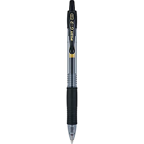 PILOT G2 Premium Refillable & Retractable Rolling Ball Gel Pens, Bold Point, Black Ink, 12 Count (Pack of 1)