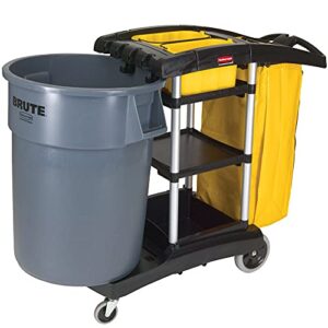 Rubbermaid Housekeeping FG9T7200BLA Service Cart with Two Caddies, Black