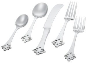 ginkgo international celtic 5-piece stainless steel flatware place setting, service for 1