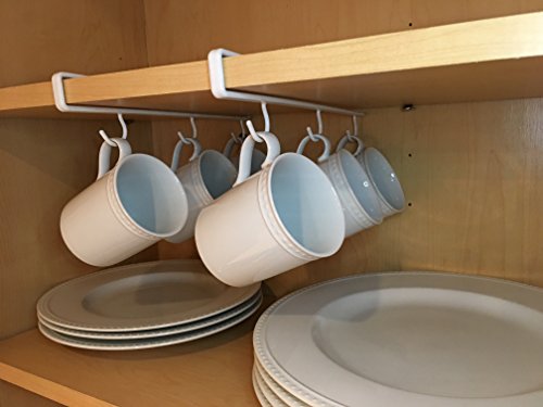 Better Houseware Undershelf Cup & Mug Hooks-Set of 2, standard, White