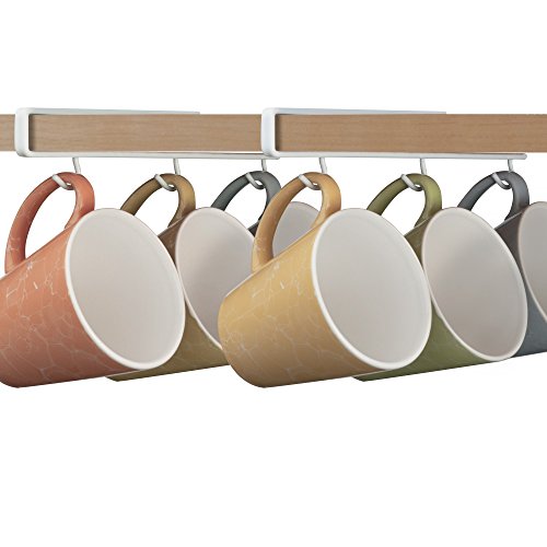 Better Houseware Undershelf Cup & Mug Hooks-Set of 2, standard, White