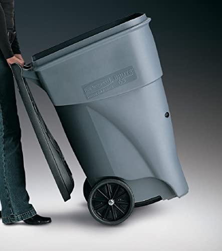 Rubbermaid Commercial Products Brute Rollout Trash/Garbage Can/Bin with Wheels, 95 GAL, for Restaurants/Hospitals/Offices/Back of House/Warehouses/Home, Gray (FG9W2200GRAY)