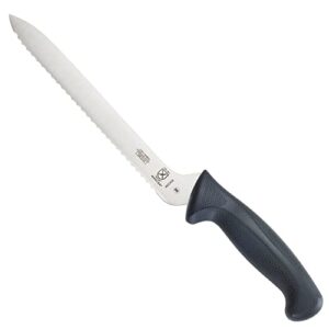 mercer culinary m22408 millennia black handle, 8-inch offset wavy edge, bread knife