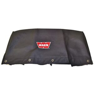 warn 15639 soft winch cover with bungee cord fasteners for 16.5ti, m15000, and m12000 winches , black