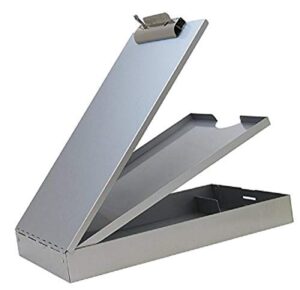 saunders metal clipboard with storage, letter size heavy duty contractor grade clipboard, recycled aluminum dual storage form holder with high capacity clip, assembled in usa, silver cruiser-mate