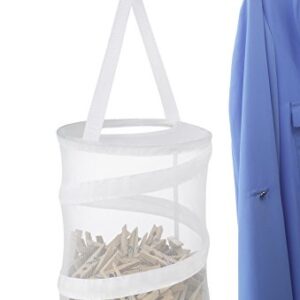 Whitmor Pop and Fold Clothespin Bag White