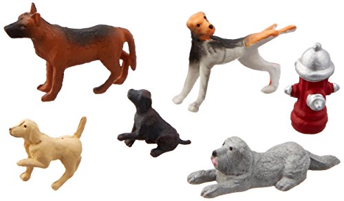 Bachmann Trains - FIGURES - DOGS with FIRE HYDRANT (6pcs/pk) - O Scale