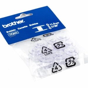 Brother Sewing and Embroidery Bobbins 10-Pack, SA156,Clear