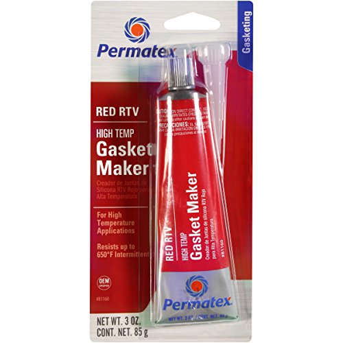 Permatex 81160-12PK High-Temp Red RTV Silicone Gasket, 3 oz. (Pack of 12)