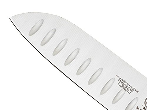 Mercer Culinary M22707 Millennia Black Handle, 7-Inch Granton Edge, Santoku Knife