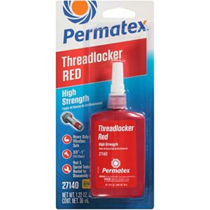 permatex 27140-6pk high strength threadlocker red, 36 ml (pack of 6)