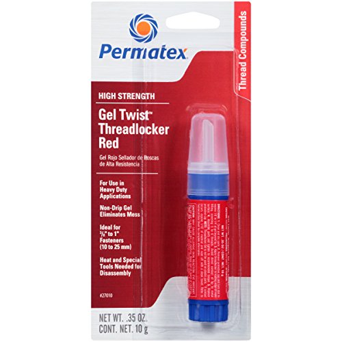 Permatex 27010-6PK High Strength Threadlocker Red Gel Twist, 10 g (Pack of 6)