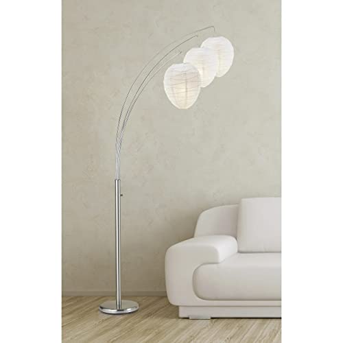 Adesso Home 4108-22 Transitional Three Light Floor Lamp from Belle Collection in Pwt, Nckl, B/S, Slvr. Finish, 46.00 inches, Brushed Steel