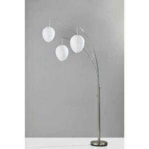 Adesso Home 4108-22 Transitional Three Light Floor Lamp from Belle Collection in Pwt, Nckl, B/S, Slvr. Finish, 46.00 inches, Brushed Steel