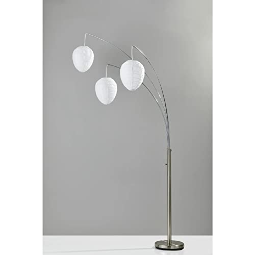 Adesso Home 4108-22 Transitional Three Light Floor Lamp from Belle Collection in Pwt, Nckl, B/S, Slvr. Finish, 46.00 inches, Brushed Steel