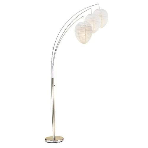 Adesso Home 4108-22 Transitional Three Light Floor Lamp from Belle Collection in Pwt, Nckl, B/S, Slvr. Finish, 46.00 inches, Brushed Steel