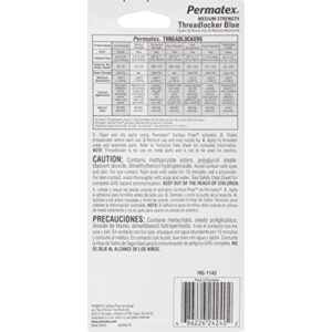 Permatex 24240-6PK Medium Strength Threadlocker Blue, 36 ml (Pack of 6)