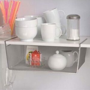 Design Ideas Under Shelf Mesh Basket, Large, Silver