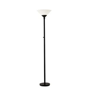 adesso home 7500-01 transitional two light floor lamp from aries collection in black finish, 73