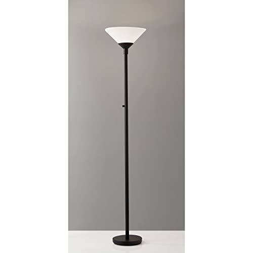 Adesso Home 7500-01 Transitional Two Light Floor Lamp from Aries Collection in Black Finish, 73