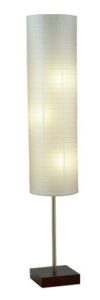 adesso home 4099-15 transitional three light floor lamp from gyoza collection in pwt, nckl, b/s, slvr. finish, walnut rubber wood/brushed steel