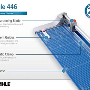 Dahle 446 Premium Rotary Trimmer, 36" Cut Length, 25 Sheet Capacity, Self-Sharpening, Automatic Clamp, German Engineered Paper Cutter