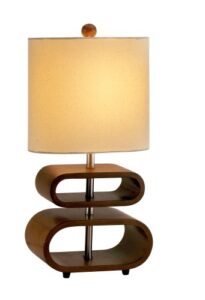 adesso 3202-15 rhythm table lamp, 19.5 in, 60 w incandescent/13w cfl, walnut pvc veneer on mdf, 1 table lamp