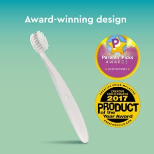 RADIUS Children's Toothbrush Pure Brush Ultra Soft BPA Free ADA Accepted Designed for Delicate Teeth for Kids 6 Months and Up - Clear - Pack of 1