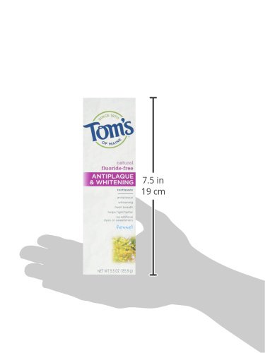 Tom's of Maine Fluoride-Free Antiplaque & Whitening Natural Toothpaste, Fennel, 5.5 oz.