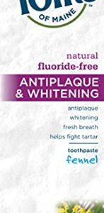 Tom's of Maine Fluoride-Free Antiplaque & Whitening Natural Toothpaste, Fennel, 5.5 oz.