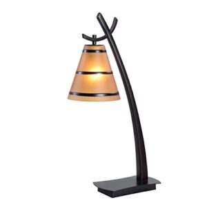 kenroy home 03332 wright 1 light table lamp with oil rubbed bronze finish, casual style, 24″ height, 13.5″ width, 7″ depth