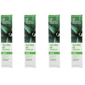 Desert Essence Natural Tea Tree Oil Toothpaste Fennel - 6.4 oz Pack of 4