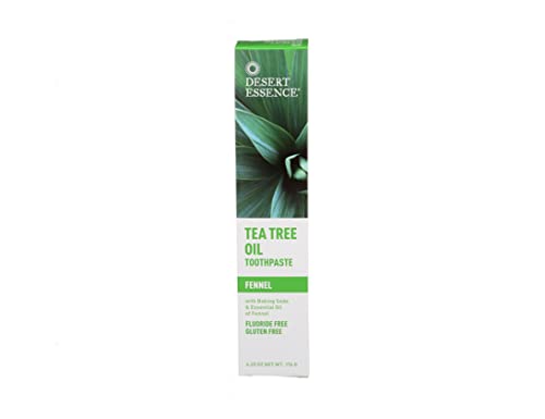 Desert Essence Natural Tea Tree Oil Toothpaste Fennel - 6.4 oz Pack of 4